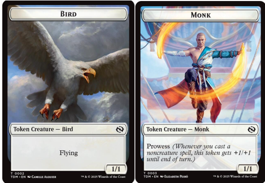 Bird // Monk Double-Sided Token - Foil